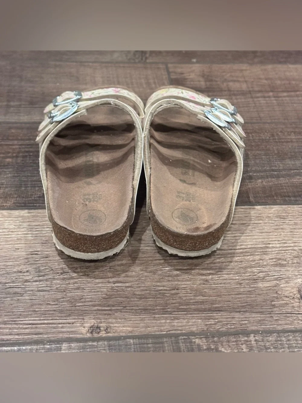 Birkenstock Girls Size 31 White Sandals US Kids 13-13.5 Boho Floral